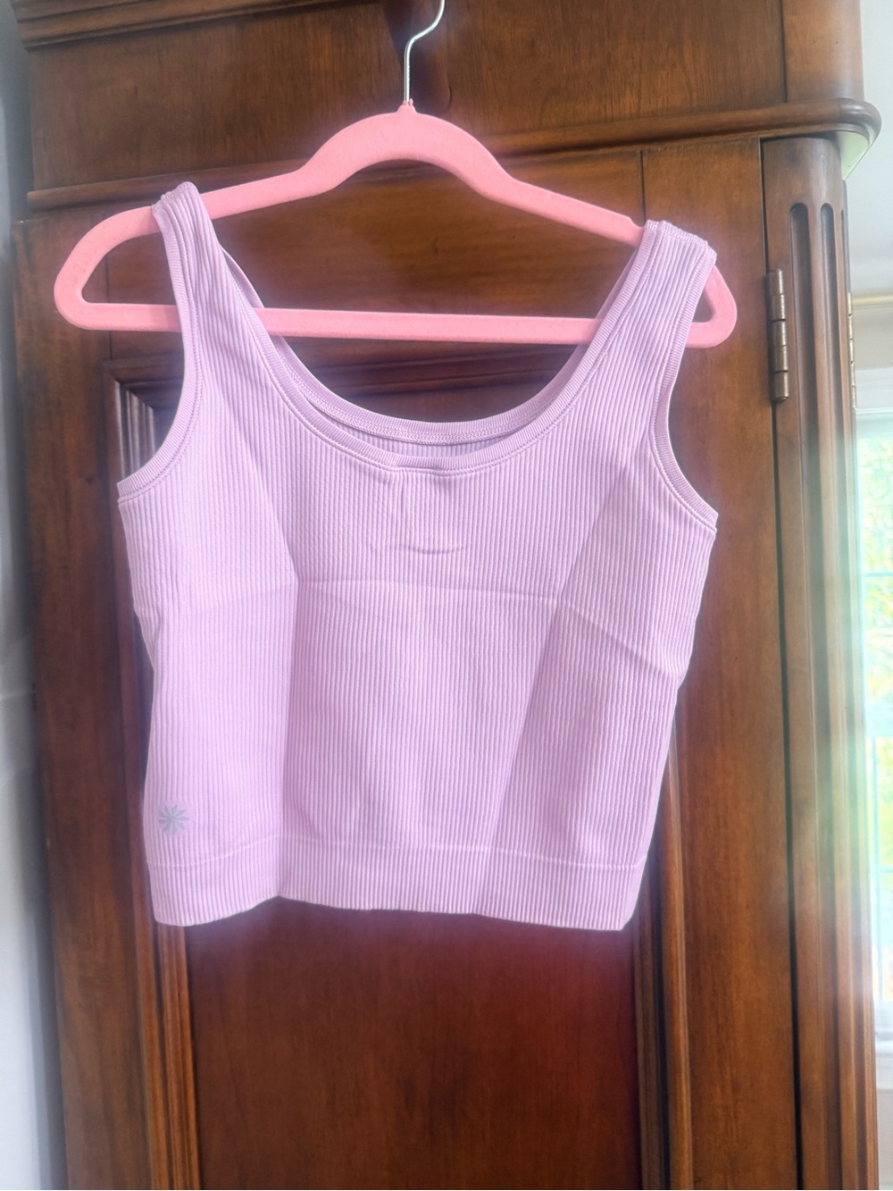 Athleta Ribbed Crop Tank in Light Lavender